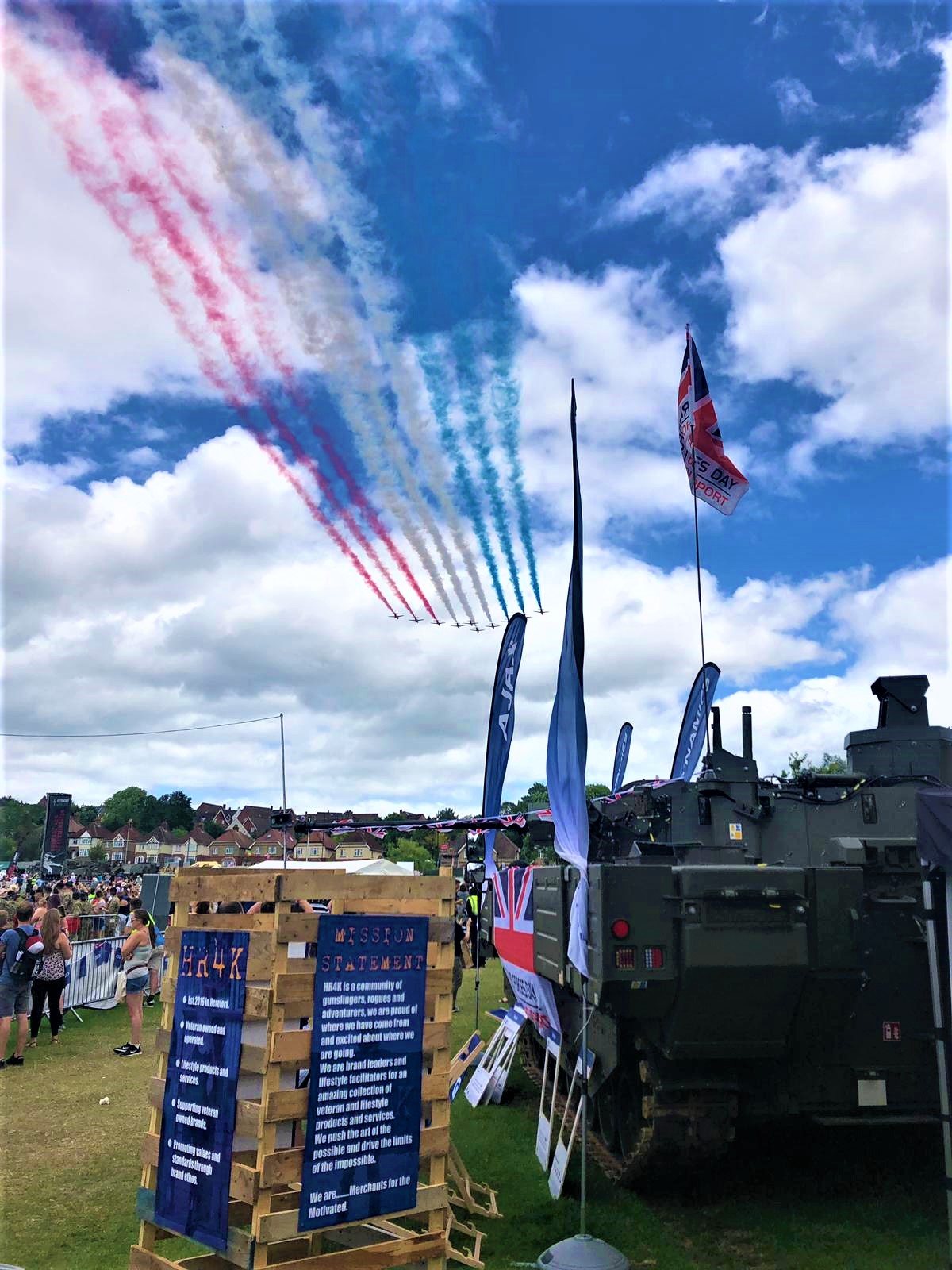 Red Arrows Fly by Tank at Salisbury Armed Forces Day National Event