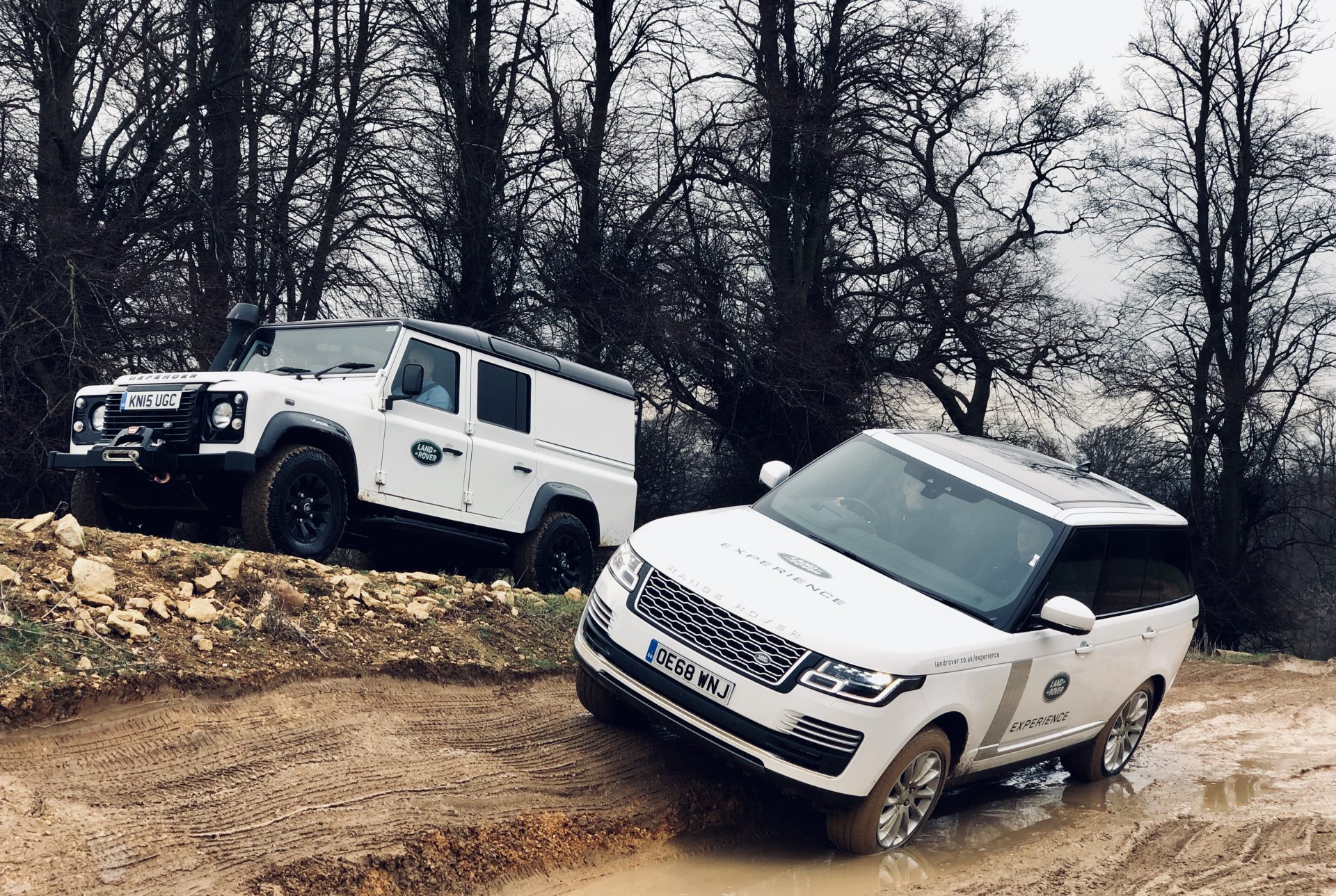Land Rovers at Team Building Off Road Day, Rockingham Castle